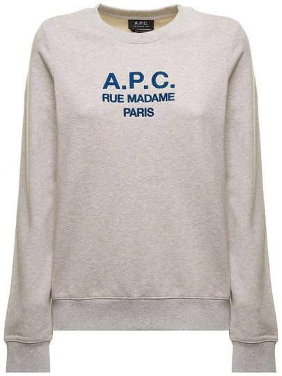 Women's TINa Logo Sweat Sweatshirt Heather Ecru - A.P.C. - BALAAN 2