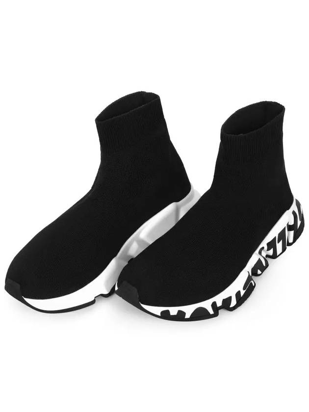 Speedrunner Graffiti Logo Sole High Top Sneakers Black - BALENCIAGA - BALAAN 4