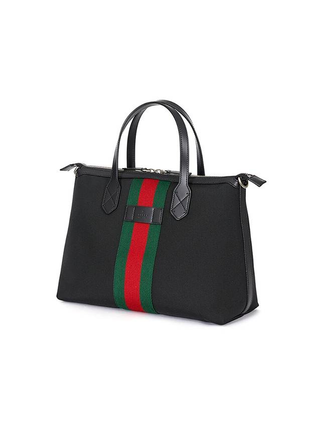 Stripe Canvas Tote Bag Black - GUCCI - BALAAN 3