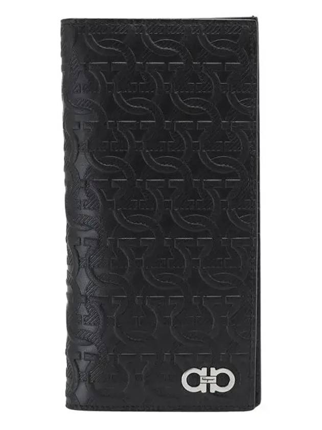 Gancini Monogram Long Wallet Black - SALVATORE FERRAGAMO - BALAAN 2