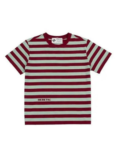 striped short sleeve t shirt wine - HERETIC - BALAAN 1