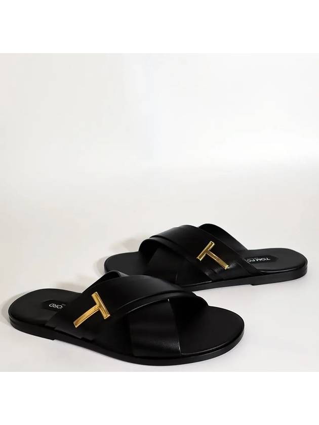 Preston Leather Mule Slippers Black - TOM FORD - BALAAN 6