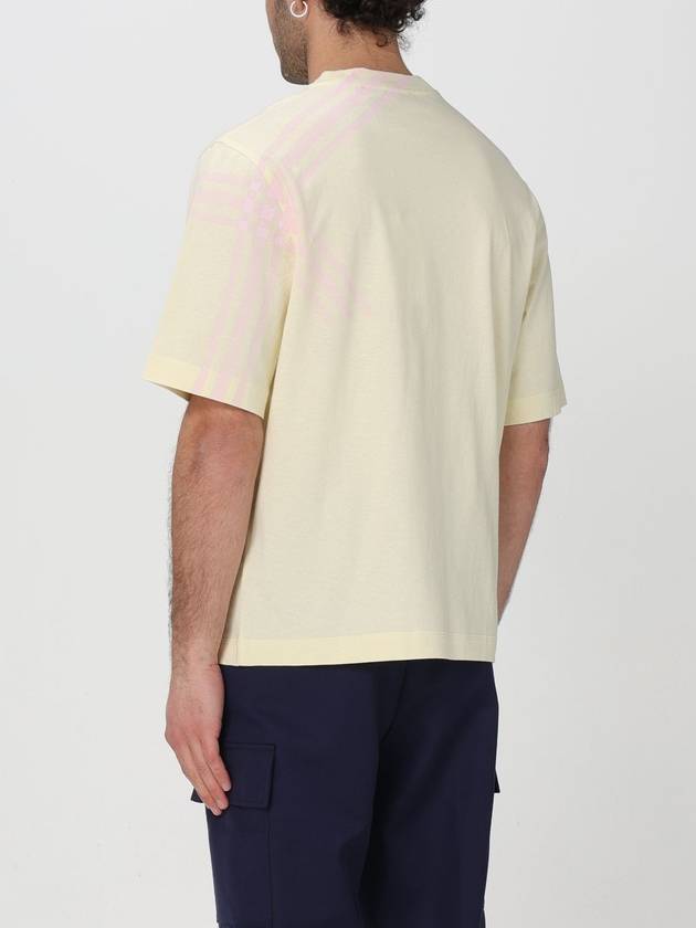 Check Cotton Short Sleeve T-Shirt Yellow - BURBERRY - BALAAN 4