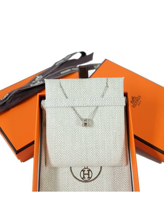 Mini Pop H Pendant Palladium & Marron Glace - HERMES - BALAAN 2