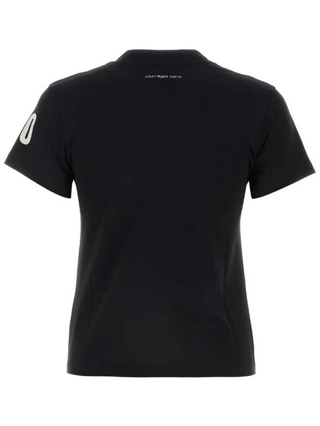 AC Straight Printed Short Sleeve T-Shirt Black - COURREGES - BALAAN 4