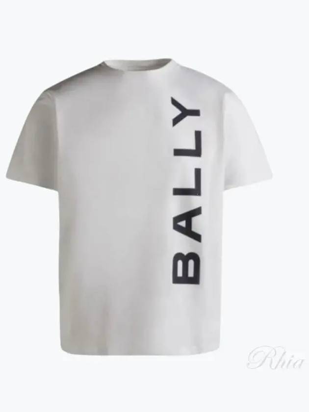 Logo Print Short Sleeve T-Shirt White - BALLY - BALAAN 2