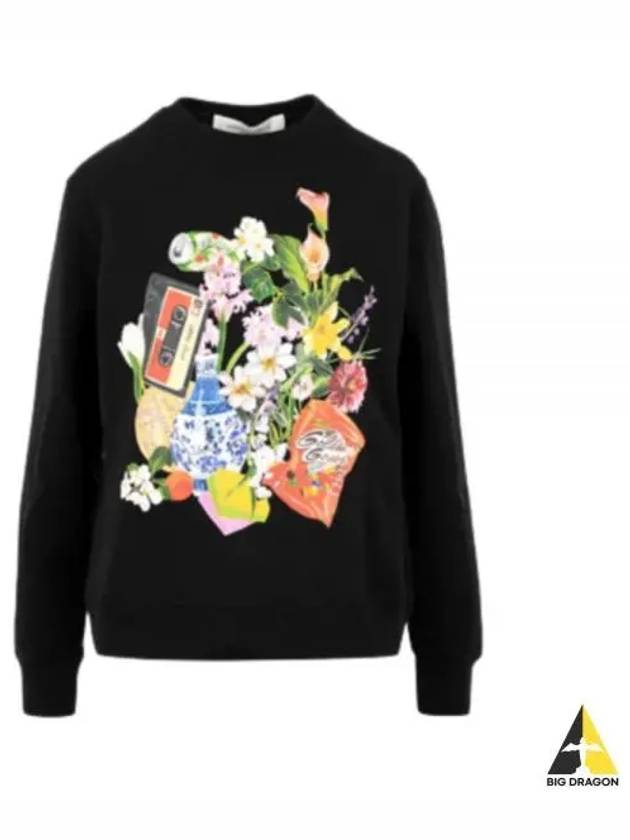 One Size P000450 Flower Sweatshirt Black GWP01009 90197 - GOLDEN GOOSE - BALAAN 1