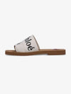 Woody Logo Flat Mule Slippers White - CHLOE - BALAAN 2