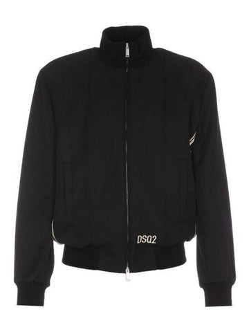 Striped Track Jacket Black - DSQUARED2 - BALAAN 1