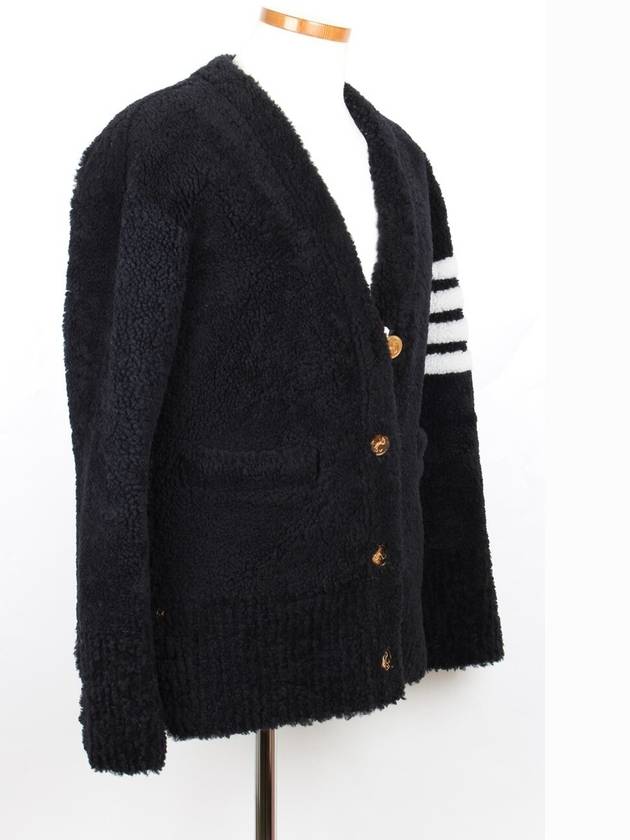 Diagonal armband shearling cardigan jacket 38 - THOM BROWNE - BALAAN 6