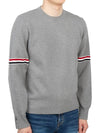 Men's Milan Stitch Armband Crew Neck Knit Top Light Grey - THOM BROWNE - BALAAN 4