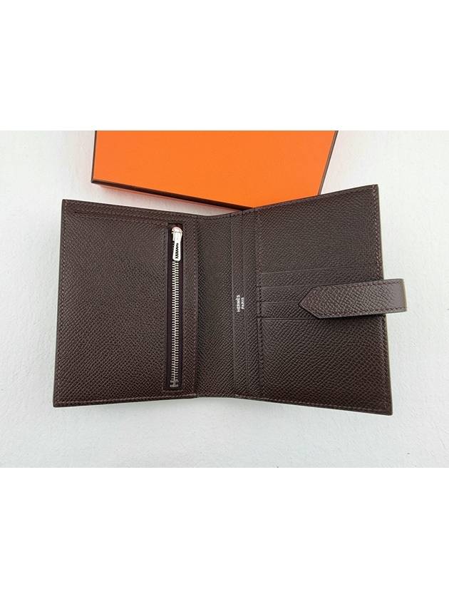 Bean Compact Half Wallet Eben Silver H039790CK46 - HERMES - BALAAN 4