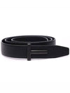 Grain T Icon Leather Belt Black - TOM FORD - BALAAN 3