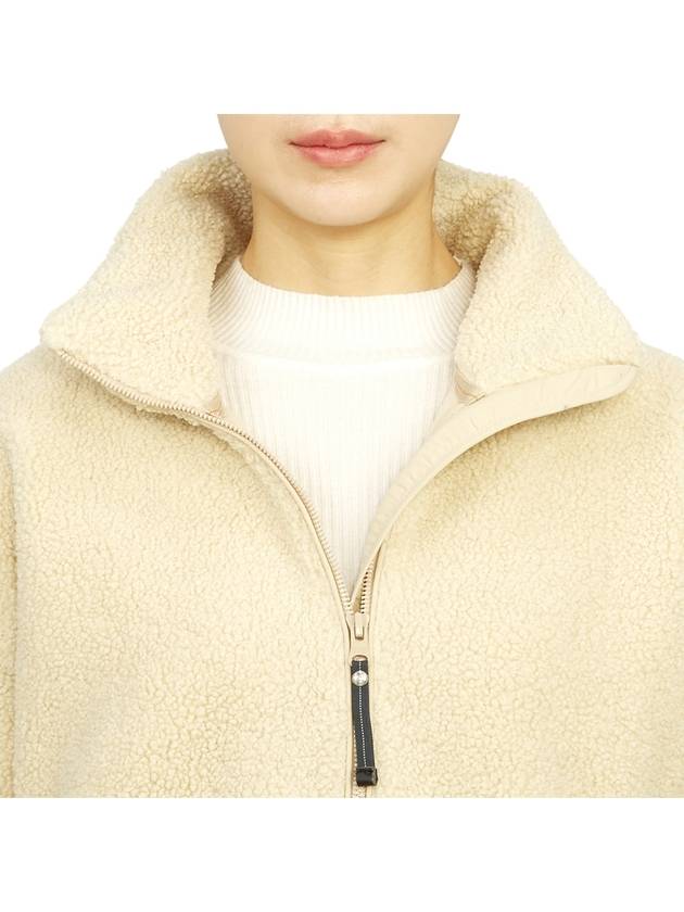 High Neck Fleece Zip-Up Jacket Ivory - PARAJUMPERS - BALAAN 9