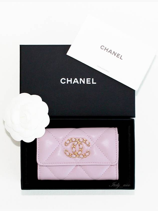 19 Nineteen Card Wallet Lambskin Pink Gold Plated AP1790 B04852 NW780 - CHANEL - BALAAN 10