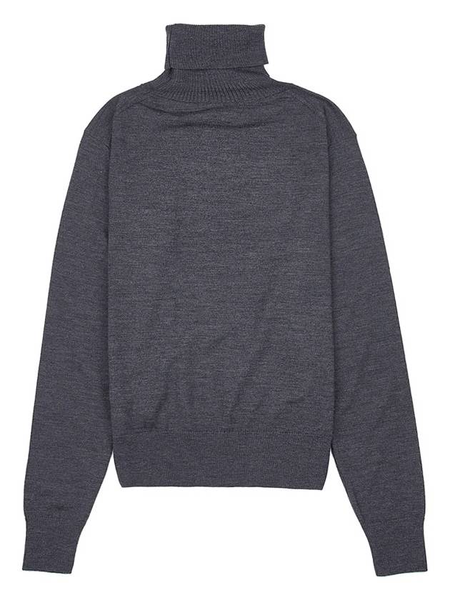 Small Heart Logo Turtleneck Grey - AMI - BALAAN 3