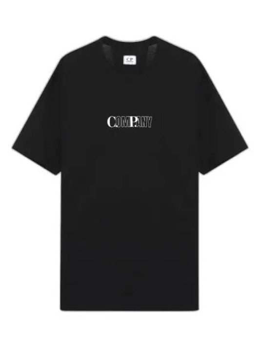 13CMTS144A 005100W 999 Logo Printing Short Sleeve T-Shirt - CP COMPANY - BALAAN 1