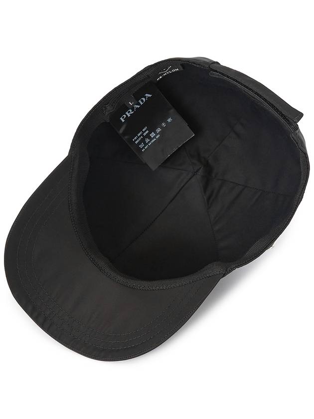 Re-Nylon Triangle Logo Baseball Cap Black - PRADA - BALAAN 7