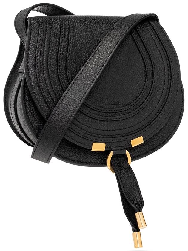 Marcie Saddle Small Grained Leather Cross Bag Black - CHLOE - BALAAN 5