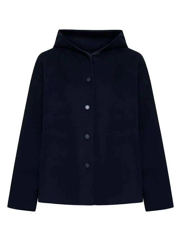 Gennaio Hooded Wool Single Coat Navy - MAX MARA - BALAAN 2