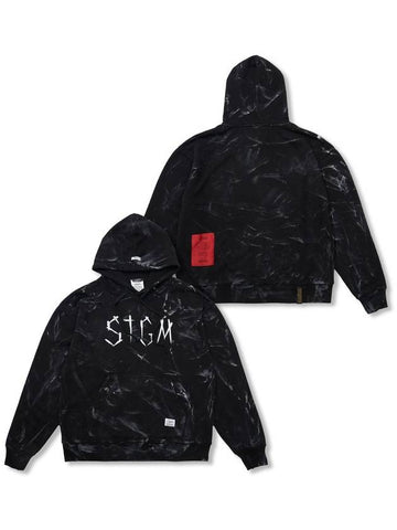 Dirty Washed Oversized Hoodie Black - STIGMA - BALAAN 1