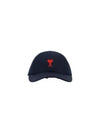 Embroidered Logo Cotton Ball Cap Blue - AMI - BALAAN 2