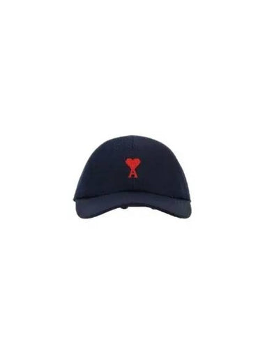 Hat chain stitch heart logo embroidery baseball cap blue 199993 - AMI - BALAAN 1