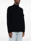 Ghost Piece Mock Neck Virgin Wool Knit Top Navy - STONE ISLAND - BALAAN 3