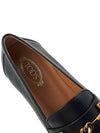 Women's Double T Logo Leather Loafers Black - TOD'S - BALAAN 8