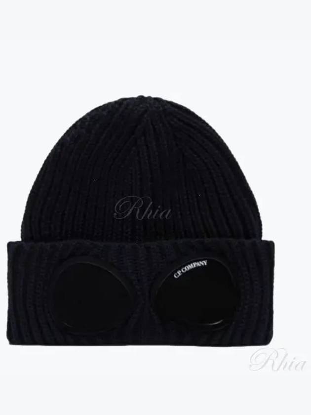 Extra Fine Merino Wool Goggle Beanie Navy - CP COMPANY - BALAAN 2