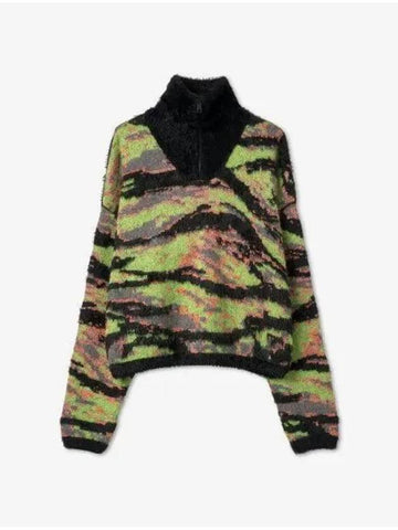 Jacquard Tiger Knit Green Rave Camo 06N007GREENRAVECAMO - ERL - BALAAN 1