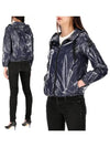 Logo Patch Glossy Hooded Jacket Navy - HERNO - BALAAN 2