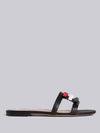 Pebble Grain Bow Brogue Slide Sandals Black - THOM BROWNE - BALAAN 7