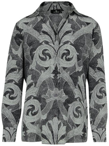 Etro Grey Silk Shirt - ETRO - BALAAN 1