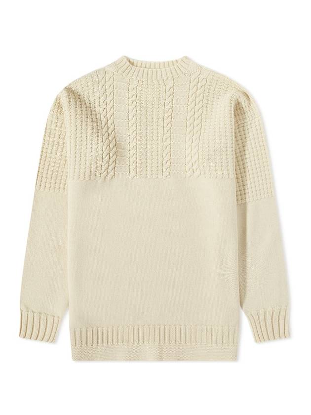 Crew Neck Cable Wool Knit Top Ivory - MAISON MARGIELA - BALAAN 1