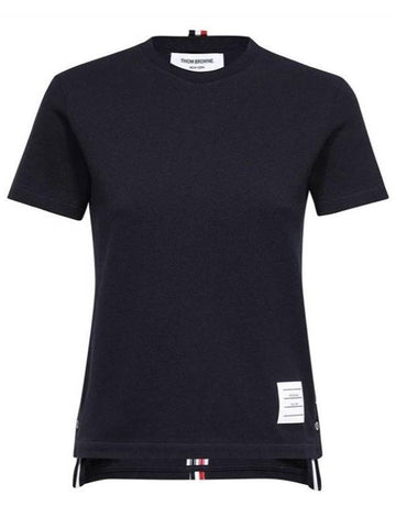 Center Bag Women s Cotton Pique Short Sleeve T Shirt FJS013A 00050 - THOM BROWNE - BALAAN 1