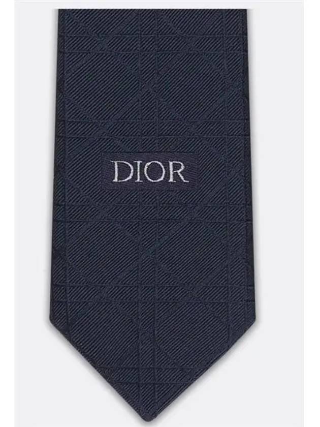 Cannage Silk Tie Navy - DIOR - BALAAN 3