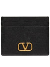 V Logo Signature Card Wallet Black - VALENTINO - BALAAN 2