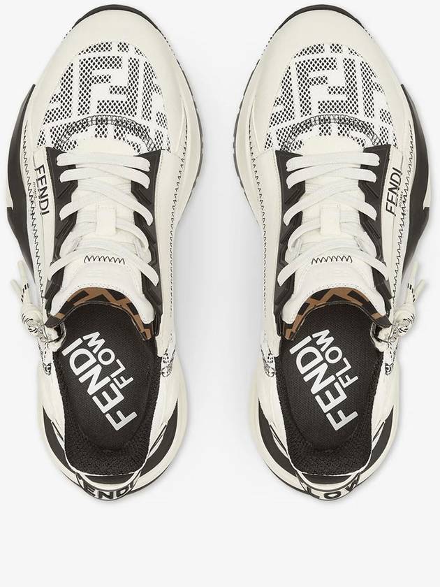 Flow FF Motif Leather Low Top Sneakers White - FENDI - BALAAN 5