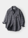 Breed Wrinkle Check Shirt Charcoal - INDUST - BALAAN 9