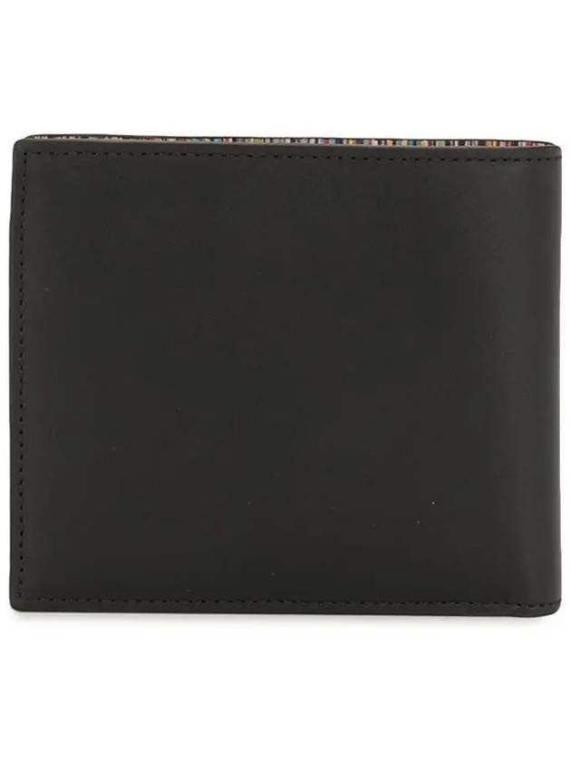 Men's Logo Signature Stripe Leather Half Wallet Black - PAUL SMITH - BALAAN 4