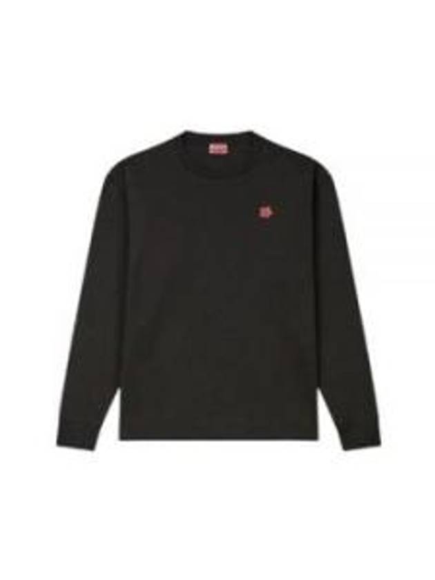 Boke Flower Embroidery Cotton Long Sleeve T-Shirt Black - KENZO - BALAAN 2