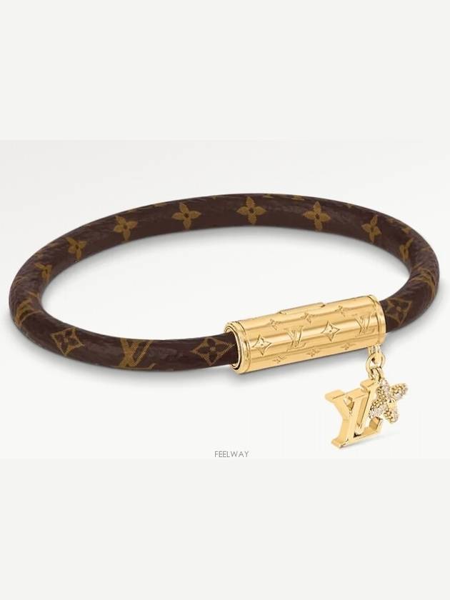 LV Push Monogram Bracelet Gold Brown - LOUIS VUITTON - BALAAN 3