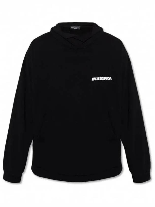 Embroidered Logo Hoodie Black - BALENCIAGA - BALAAN 2