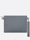 A5 Triangle Pouch Deep Gray Dior Gravity Leather - DIOR - BALAAN 4