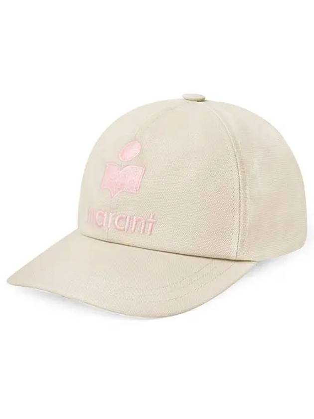 Tyron Logo Cotton Ball Cap Ecru Pink - ISABEL MARANT - BALAAN 3