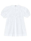 String Cotton Poplin Short Dress Bright White - GANNI - BALAAN 2