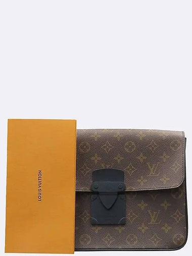 M80560 Monogram Macassar S Lock A4 Pouch and Clutch Wrist Strap Lost - LOUIS VUITTON - BALAAN 1