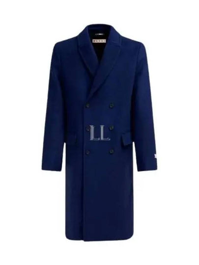 Buttoned Double-Breasted Double Coat Blue - MARNI - BALAAN 2