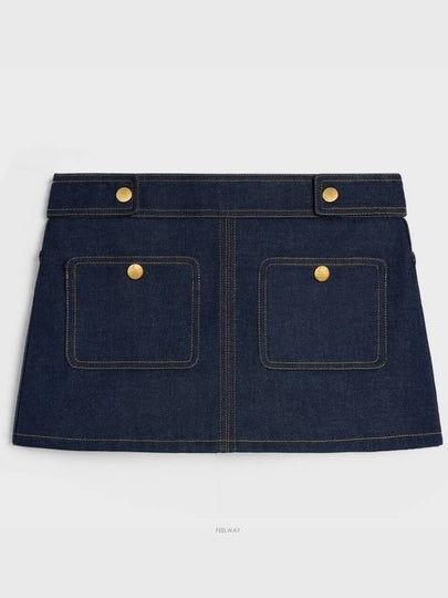 TRAPEZE MINI SKIRT IN RAW WASH DENIM 2S388224Z 07IN low - CELINE - BALAAN 2